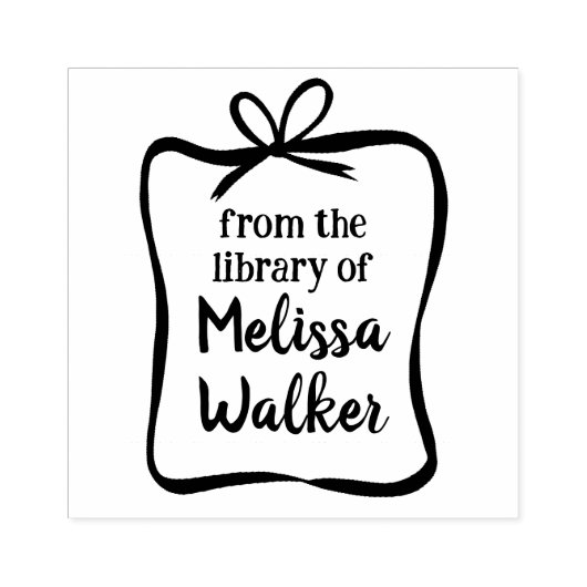 可愛いリボンの枠カスタムの文字を追加 ラバースタンプ (インプリント)