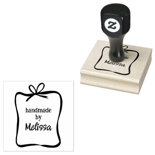 可愛いリボンの枠カスタムの文字を追加 ラバースタンプ (押印)