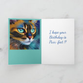 可愛いリンクスのポイントシャム誕生日の顔 ノートカード (内部)