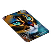 可愛いリンクスのポイントシャム誕生日の顔 マグネット (右側)