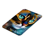 可愛いリンクスのポイントシャム誕生日の顔 マグネット (左側)