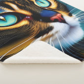 可愛いリンクスのポイントSiameseの顔 シェルパブランケット (3/4)