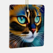 可愛いリンクスのポイントSiameseの顔 セラミックオーナメント (右)