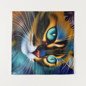 可愛いリンクスのポイントSiameseの顔 タペストリー (正面(横))