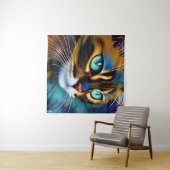 可愛いリンクスのポイントSiameseの顔 タペストリー (インサイチュ(横))