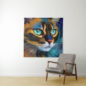 可愛いリンクスのポイントSiameseの顔 タペストリー (インサイチュ)