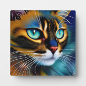 可愛いリンクスのポイントSiameseの顔 フォトプラーク (正面)