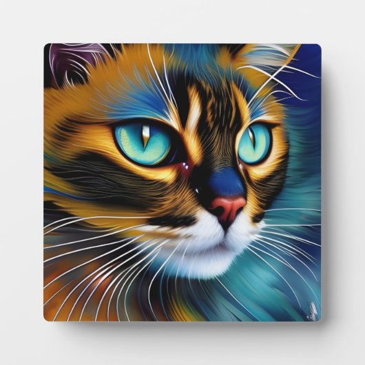 可愛いリンクスのポイントSiameseの顔 フォトプラーク (正面)