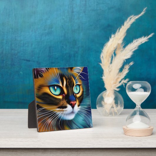 可愛いリンクスのポイントSiameseの顔 フォトプラーク (インサイチュ)