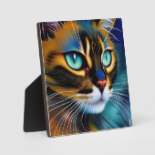 可愛いリンクスのポイントSiameseの顔 フォトプラーク (正面)