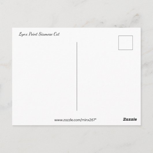 可愛いリンクスのポイントSiameseの顔 ポストカード (裏面)