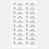 可愛いリングの尻尾の踊り漫画パーソナライズされた ラベル (シート)