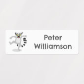 可愛いリングの尻尾の踊り漫画パーソナライズされた ラベル (デザイン1)