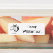 可愛いリングの尻尾の踊り漫画パーソナライズされた ラベル (貼付)