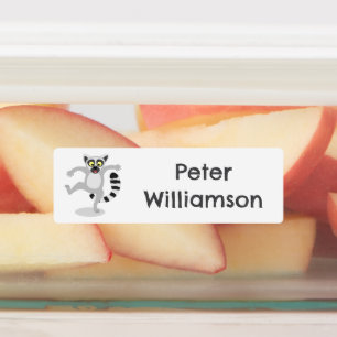 可愛いリングの尻尾の踊り漫画パーソナライズされた ラベル