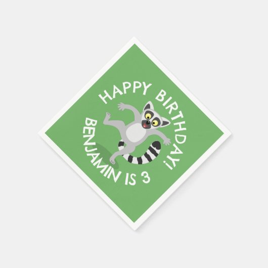 可愛いリングの尻軽漫画のパーソナライズされた誕生日 スタンダードカクテルナプキン (角)