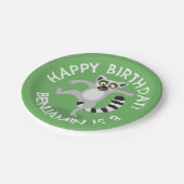 可愛いリングの尻軽漫画のパーソナライズされた誕生日 ペーパープレート (アングル)