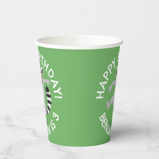 可愛いリングの尻軽漫画のパーソナライズされた誕生日 紙コップ (左)