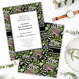 可愛いリングや輪尾羽レムルマダガスカルパーティー 招待状