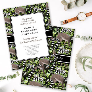 可愛いリングや輪尾羽レムルマダガスカルパーティー 招待状