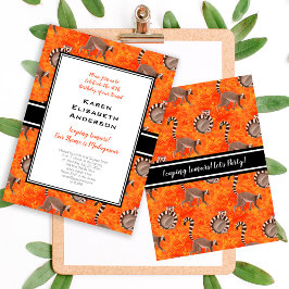 可愛いリングや輪尾羽レムルマダガスカルパーティー 招待状