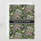 可愛いリングや輪尾羽レムルマダガスカルパーティー 招待状 (裏面)