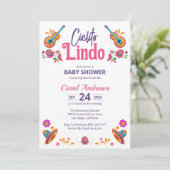 可愛いリンド メキシカン ギター タラヴェラ ベビーシャワー 招待状 (スタンド正面)