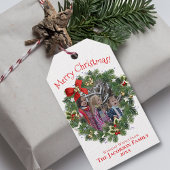 可愛いリースフォトフレームメリークリスマス ギフトタグ