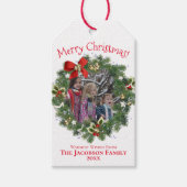 可愛いリースフォトフレームメリークリスマス ギフトタグ (正面)