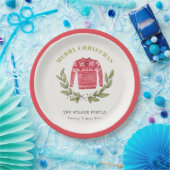 可愛いリービーレッド緑の醜いセーターのクリスマス冬 ペーパープレート (パーティー)