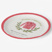 可愛いリービーレッド緑の醜いセーターのクリスマス冬 ペーパープレート (アングル)