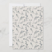 可愛いリーフィバラフローラティーポット誓い更新招待状 サンキューカード (裏面)