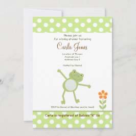 可愛いリープフロッグベビーシャワー招待状5 x 7サイズ 招待状
