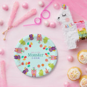 可愛いリールモンスターカートゥーンおもしろい誕生日パーティー ペーパープレート (パーティー)