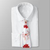可愛いリ赤と白ボン |白い背景 ネクタイ (タイ)