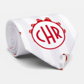 可愛いリ赤と白ボン |白い背景 ネクタイ (ロール)