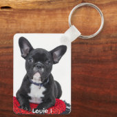 可愛いルイエIブラックブルドッグのフランスの写真 キーホルダー (裏面)