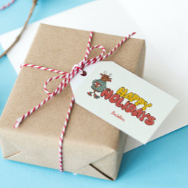 可愛いルドルフ・クリスマス・ホリデー ギフトタグ