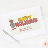 可愛いルドルフ・クリスマス・ホリデー 長方形シール (封筒)