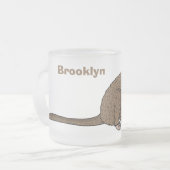 可愛いルワックチベット漫画イラストレーション フロストグラスマグカップ (正面左)