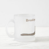 可愛いルワックチベット漫画イラストレーション フロストグラスマグカップ (左)