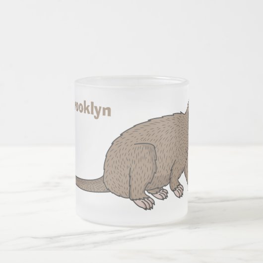 可愛いルワックチベット漫画イラストレーション フロストグラスマグカップ (中央)