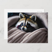 可愛いルーンが柔らかい毛布に囲まれた ポストカード (正面/裏面)