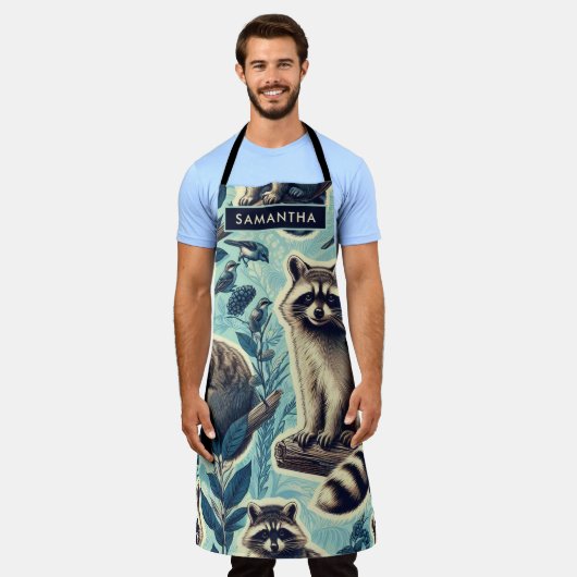 可愛いルーン柄 エプロン (着用した状態)