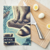 可愛いルーン柄 キッチンタオル (四つ折り)