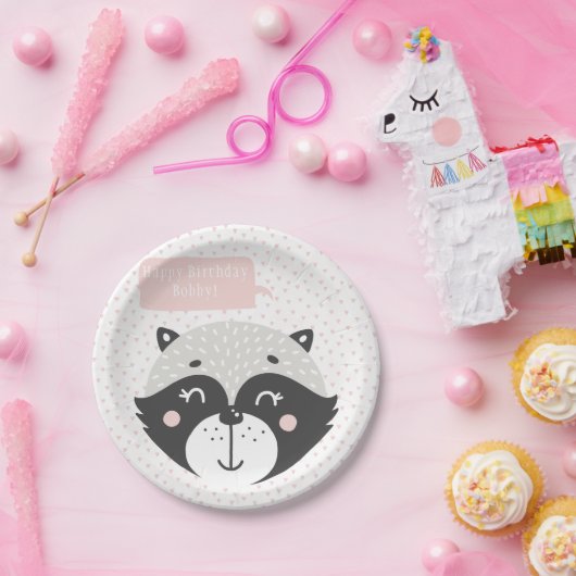 可愛いルーン |パーソナライズされた誕生日紙プレート ペーパープレート (パーティー)