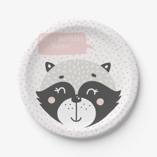 可愛いルーン |パーソナライズされた誕生日紙プレート ペーパープレート (正面)