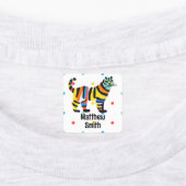 可愛いレインボーカラフルタイガー学園名服 ラベル (貼付)