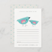 可愛いレインボーブルーバーディAdvise Mum Baby Shower エンクロージャーカード (正面/裏面)