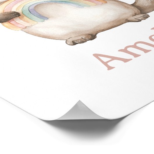 可愛いレインボーベビー名子供部屋壁 ポスター (角)